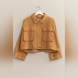 #87603 🛑S,M,L Fabulous Brushed Twill Cropped Jacket